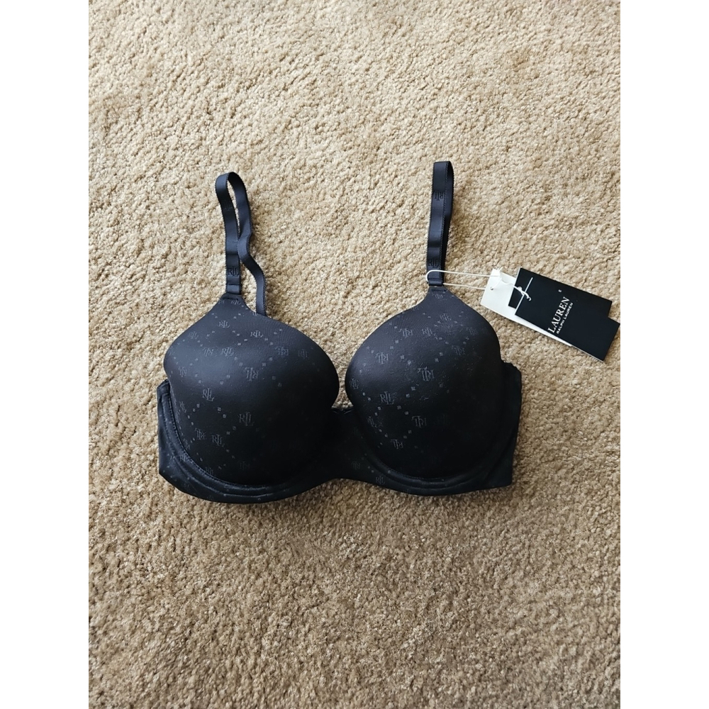 Ralph Lauren Black Logo Underwire T-Shirt Bra 32DD